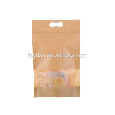 kraft paper stand up pouch with zipper seal